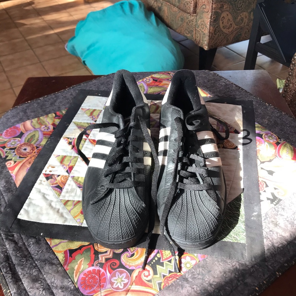 Adidas Black with White Three Stripes